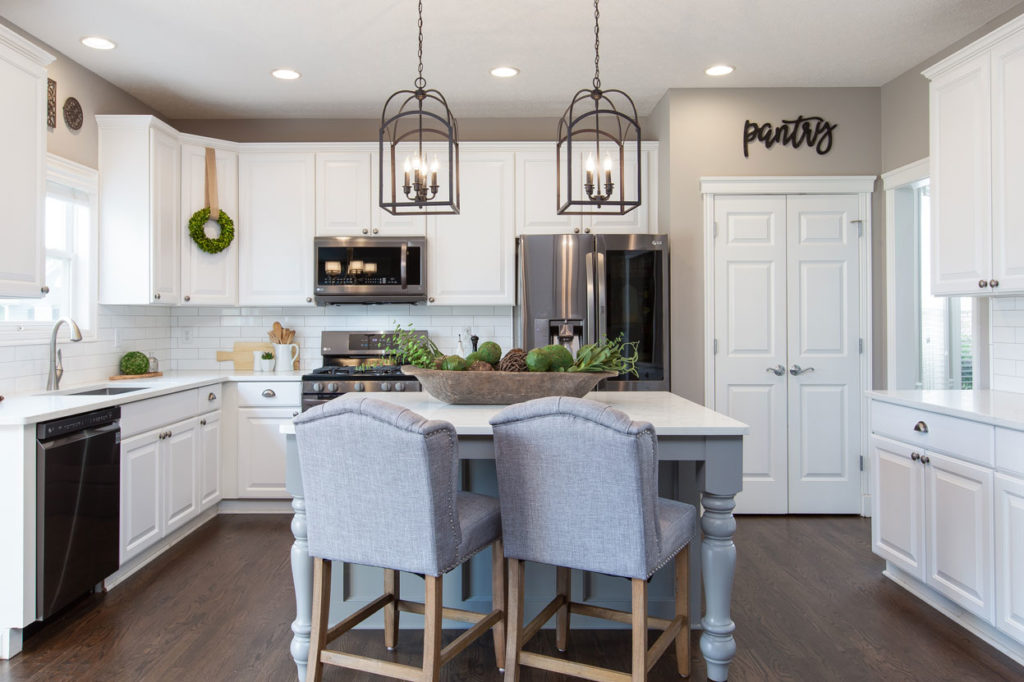 white and gray kitchen remodel, kitchen renovation, powell ohio interior designer, columbus ohio interior designer
